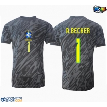 Moški Nogometni dresi Brazilija Alisson Becker #1 Vratar Gostujoči Copa America 2024 Kratek Rokav